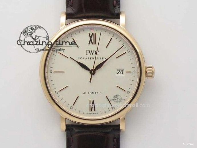 MIROTIME 0406 Modern Portofino SCHAFFHAUSEN RG MKF 1:1 V2 Best Edition White Dial On Brown Leather Strap A 7344